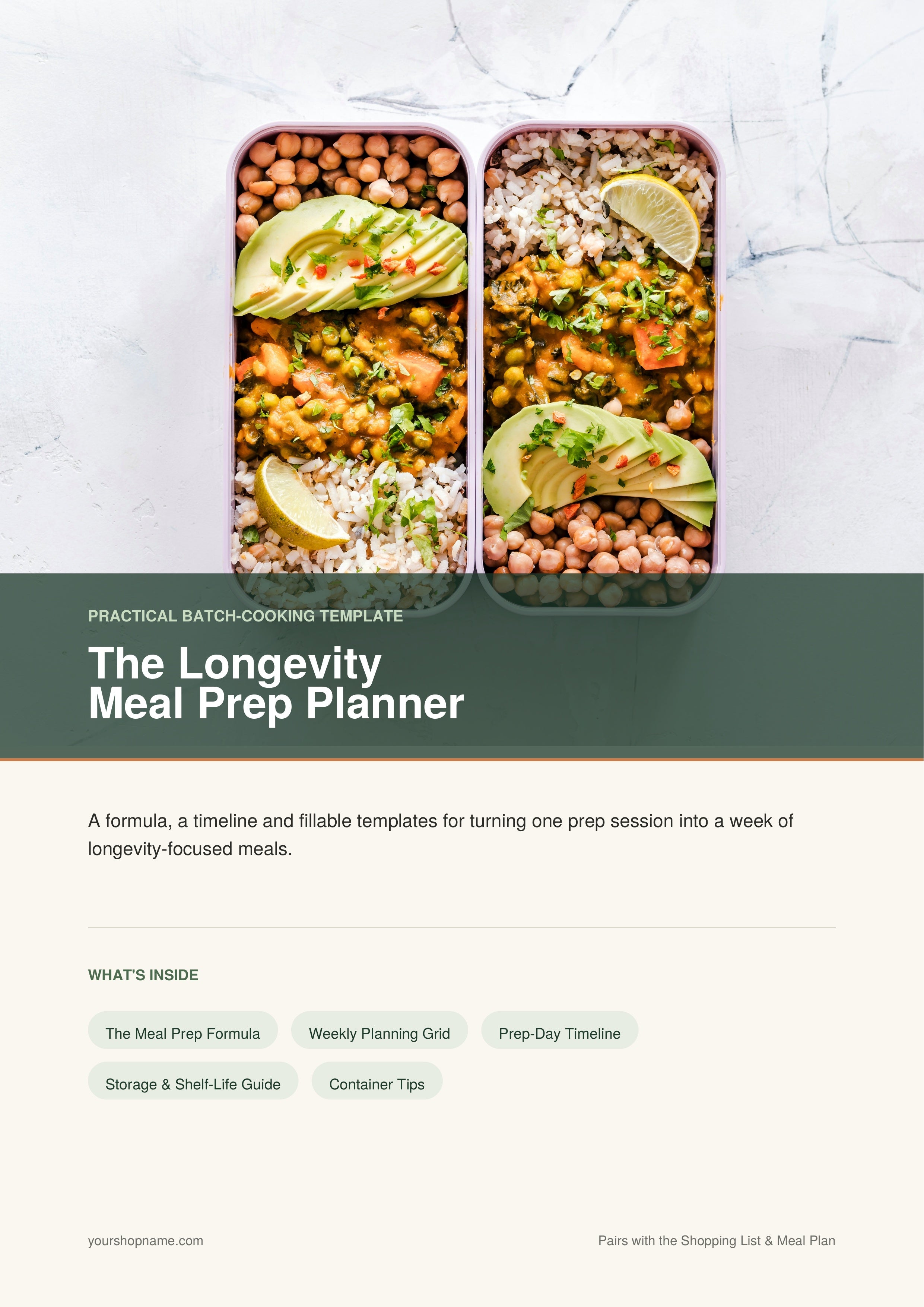 Meal Prep Planner for Longevity